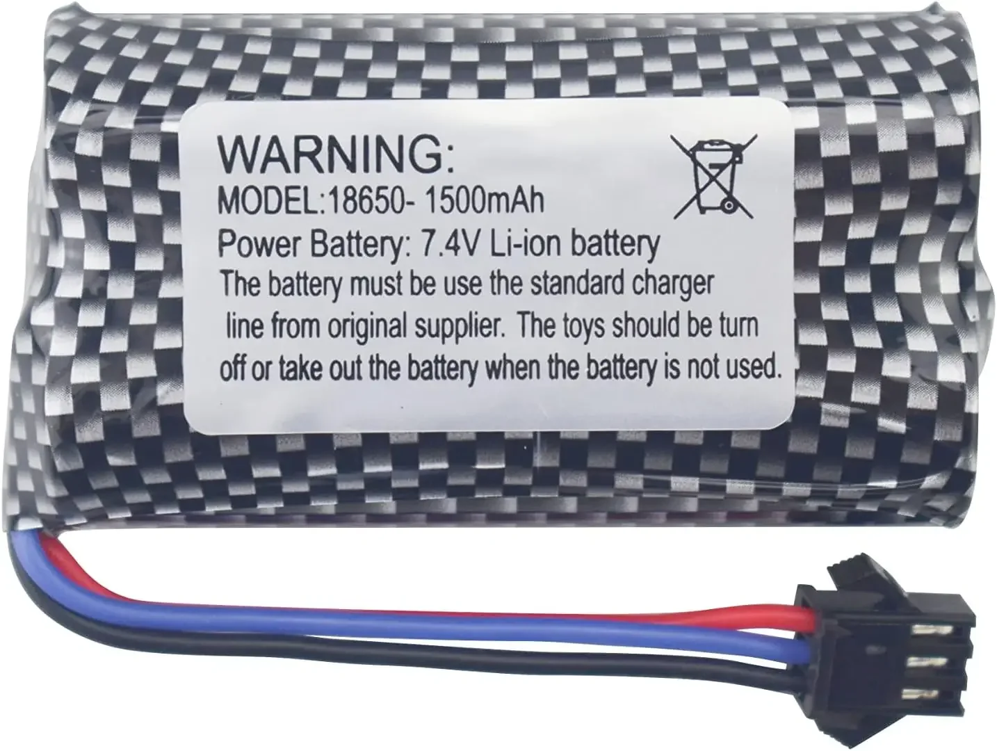 7.4V 1500mAh SM-3P Plug LIPO Battery with USB for DE43 DE60 RC Racing RC Car 1575 Dump Truck Construction Vehicle Toy Car