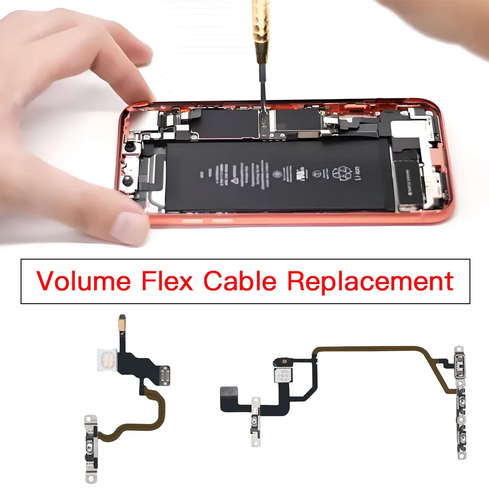 

Volume Control Mute Button Flex Cable Replacement For iPhone X XR XS Max With Metal Bracket