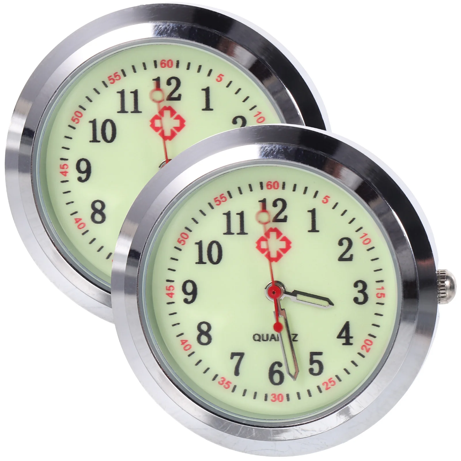 

2Pcs Luminous Quartz Pocket Watch Dial Clear Glass Face DIY Watchmaking Kit for Nurse Fob Vintage Handmade Watch Accessories