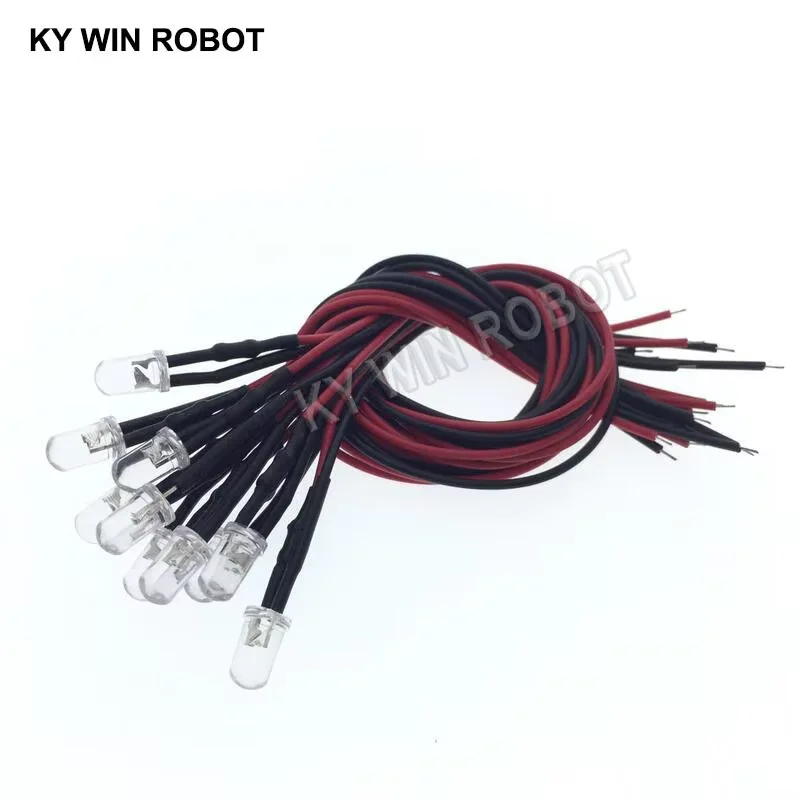 

10PCS 3mm LED 5-12V 20cm Pre-wired White Red Green Blue Yellow UV RGB Diode Lamp Decoration Light Emitting Diodes Pre-soldered