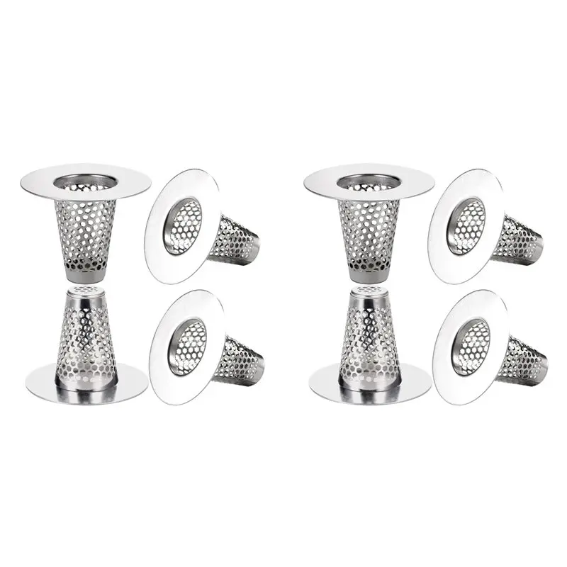 

AC23-8PCS Сетчатые фильтры для слива в ванной комнате, для отверстий 1.2-1.6 дюйма, маленькая коническая крышка для слива в ванне из нержавеющей стали 1 дюйм