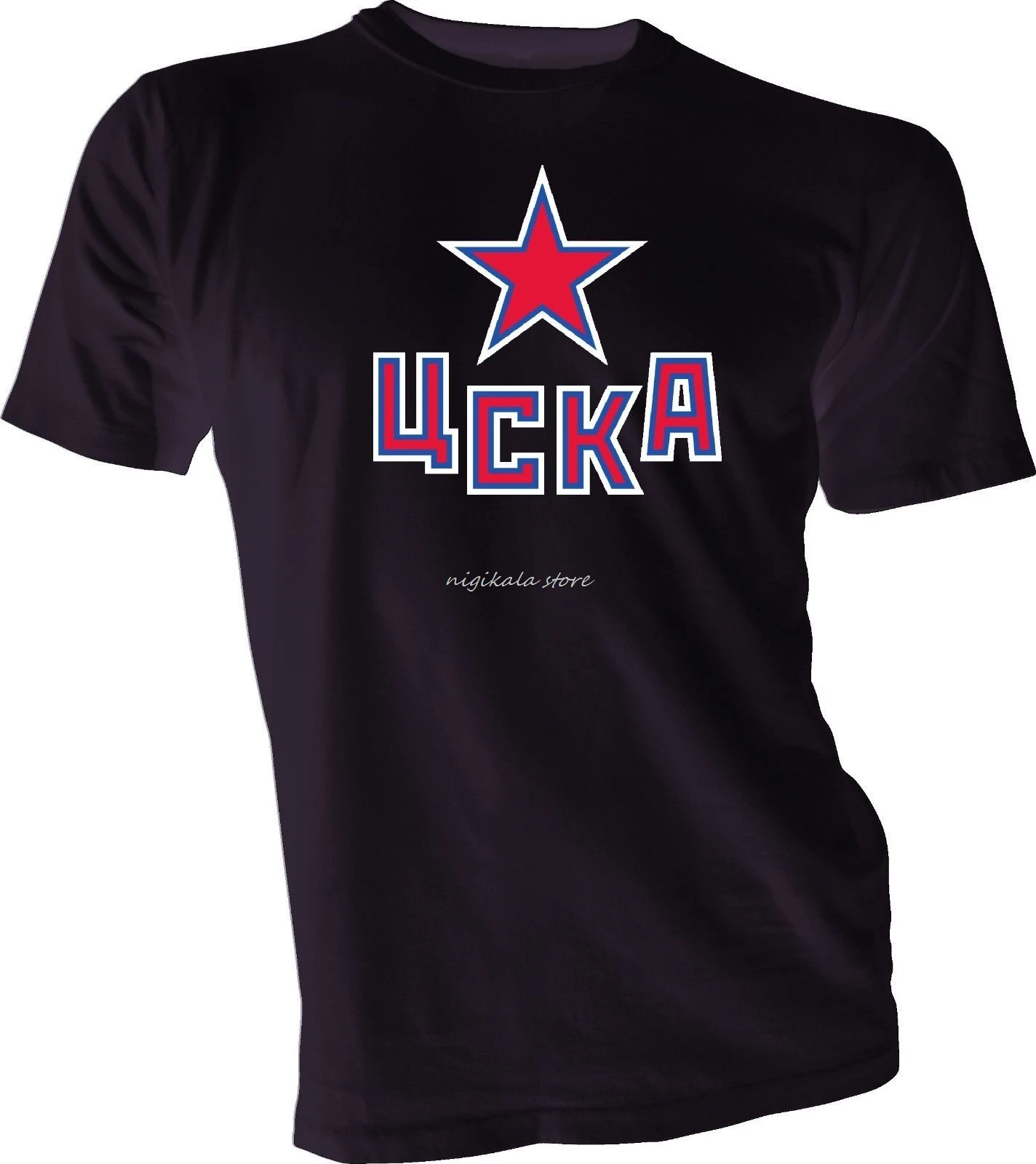 HC CSKA موسكو KHL الروسية المهنية هوكيير الأسود تي شيرت جديد روسيا تي شيرت