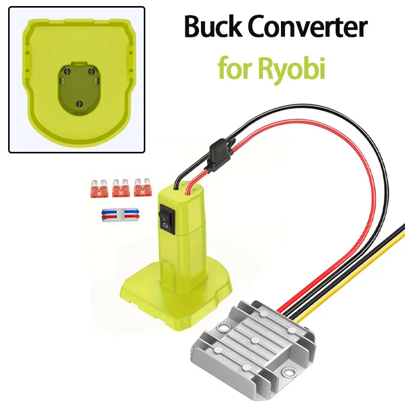 

For Ryobi 18V P103 P104 P105 P107 P108 Battery 18V to 12V Buck Converter Adapter DC Voltage Regulator With Switch