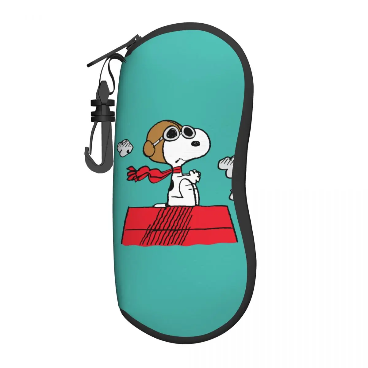 Snoopy The Flying Ace Glasses Case Convenient Zipper Glasses Protector Protector Eyeglasses Box