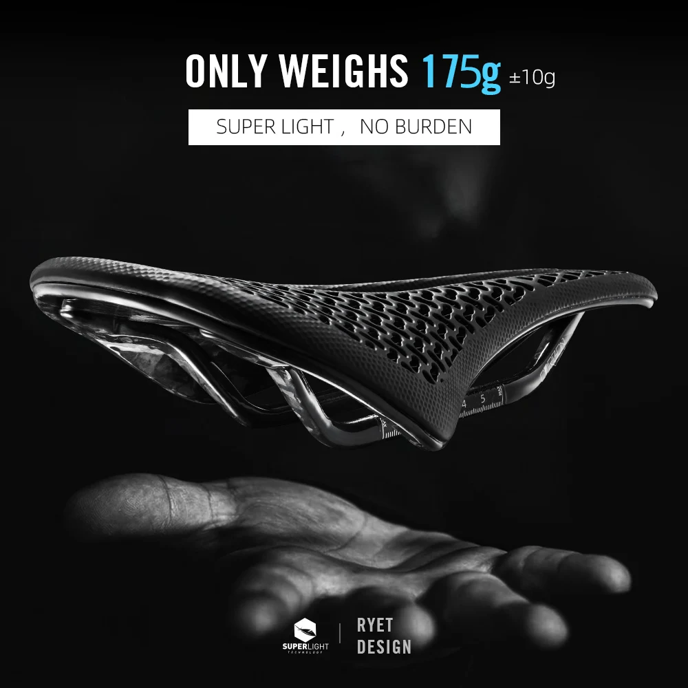 RYET 3Dプリントフルカーボンサドル 140mm 超軽量 120g ロードMTB