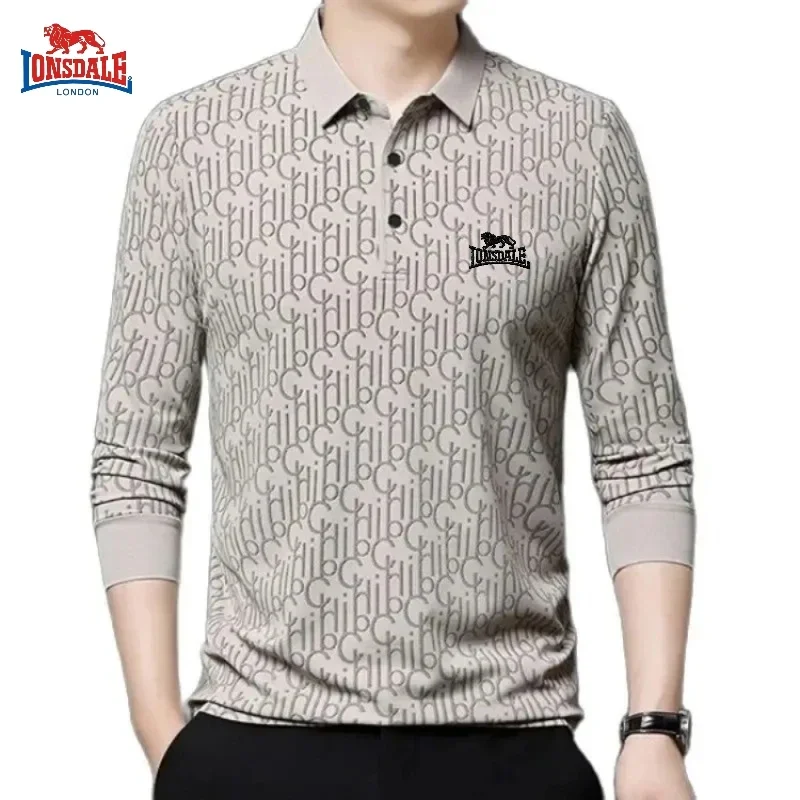 Spring and Autumn Men's High Quality Embroidered Long Sleeve Polo Shirt New Luxury Fashion Business Leisure Multi Functional Top