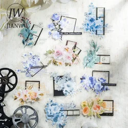 JIANWU Botanical Cinema Series Vintage Flower Film Border Material Collage PET Sticker Creative DIY Journal Stationery