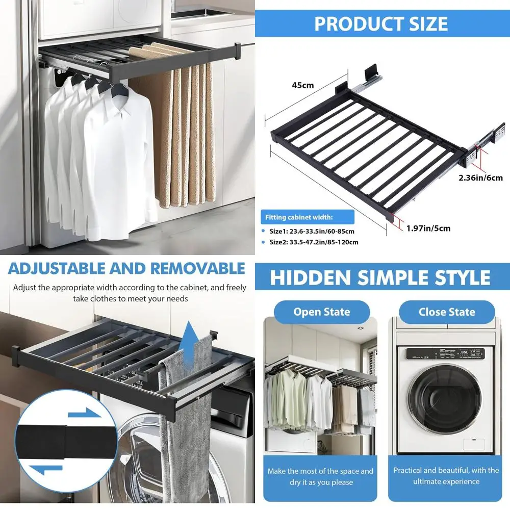 

Выдвижной органайзер для брюк на 11 штанг, грузоподъемность 30 кг, бесшумное скольжение, компактный дизайн для гардеробов и спален