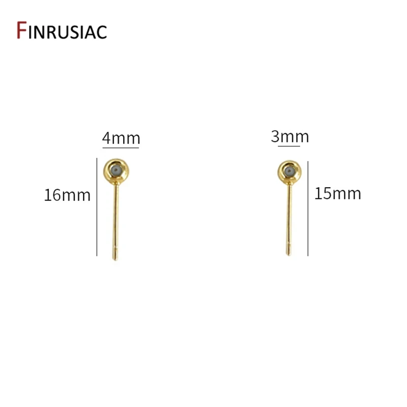 14K 골드 도금 3mm/4mm 위치 귀 바늘 실리콘 조정 가능한 귀 액세서리, DIY 귀걸이 쥬얼리 피팅 제작