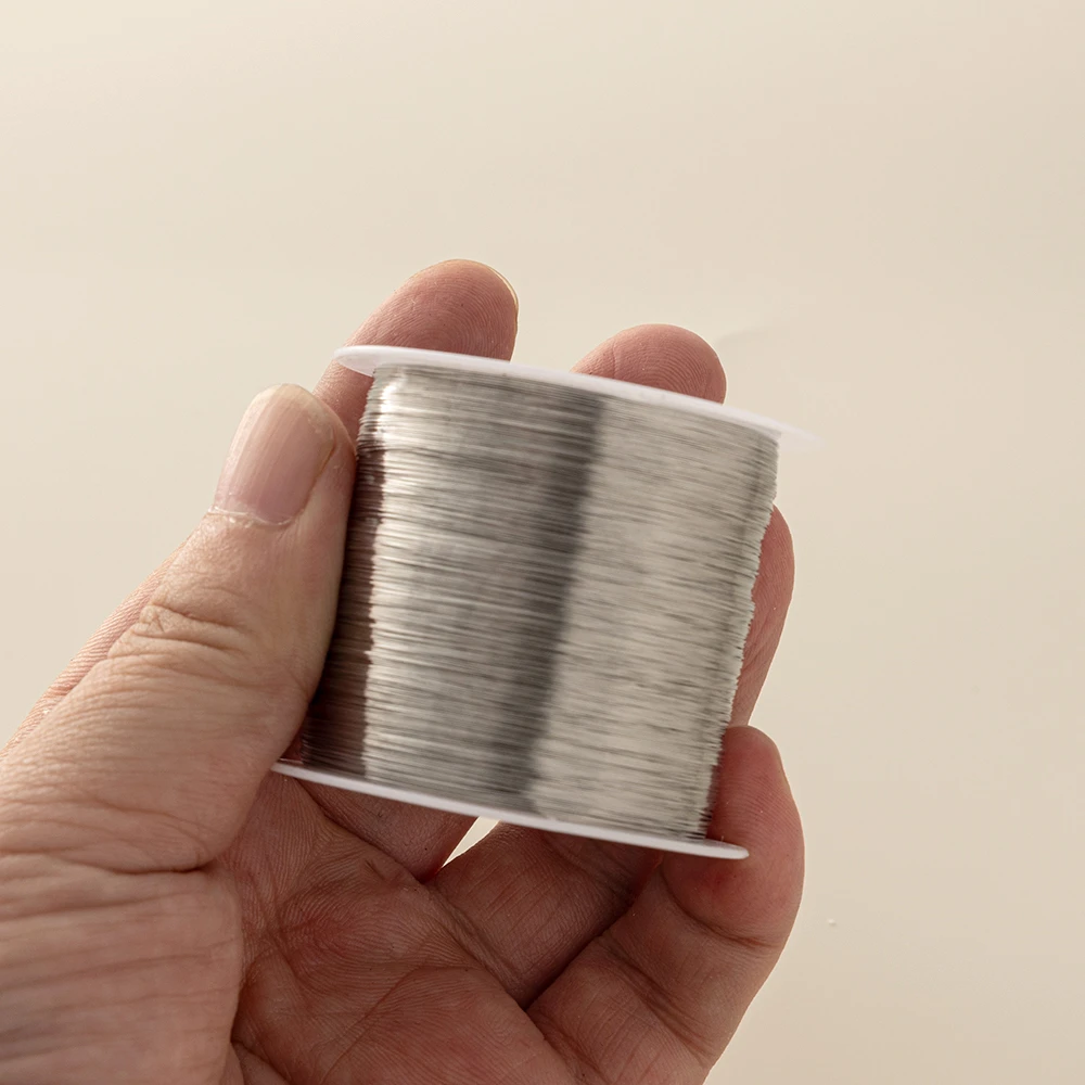 1 لفة اليدوية الصلب الديكور سلك 0.2 0.3 0.4 0.5 0.6 مللي متر غير مرونة الحرفية الأسلاك عقد دي اي واي أساور مستلزمات صناعة المجوهرات