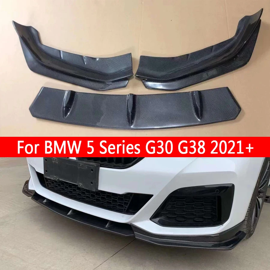 For BMW 5 Series G30 G38 530 540i 2021+ Carbon Fiber Car Front Bumper Diverter Spoiler Diffuser Front lip chin Upgrade body kit