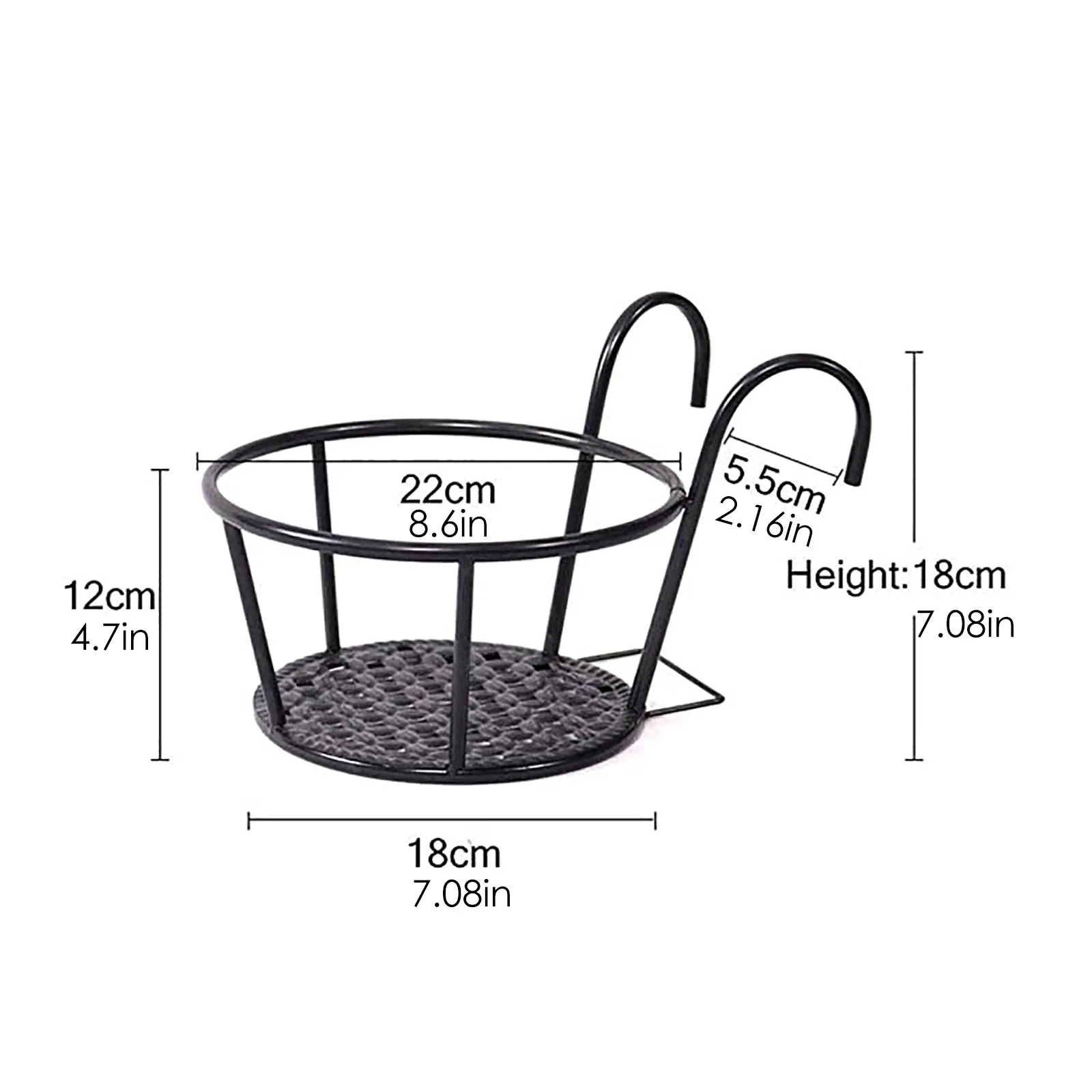 3pcs Iron Flower Pot Holder Iron Art Hanging Basket Planter Pot Support Stand Balcony Garden Decoration Home Ornament