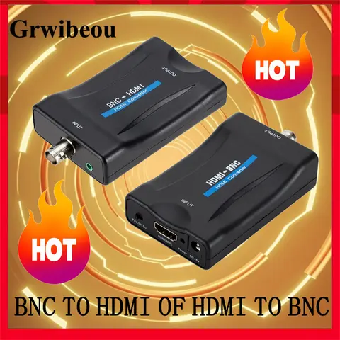 BNC to HDMI Bi-Directional Converter 1080P/720P HD Video Adapter with SDI Support & USB Power Supply for Surveillance Monitor