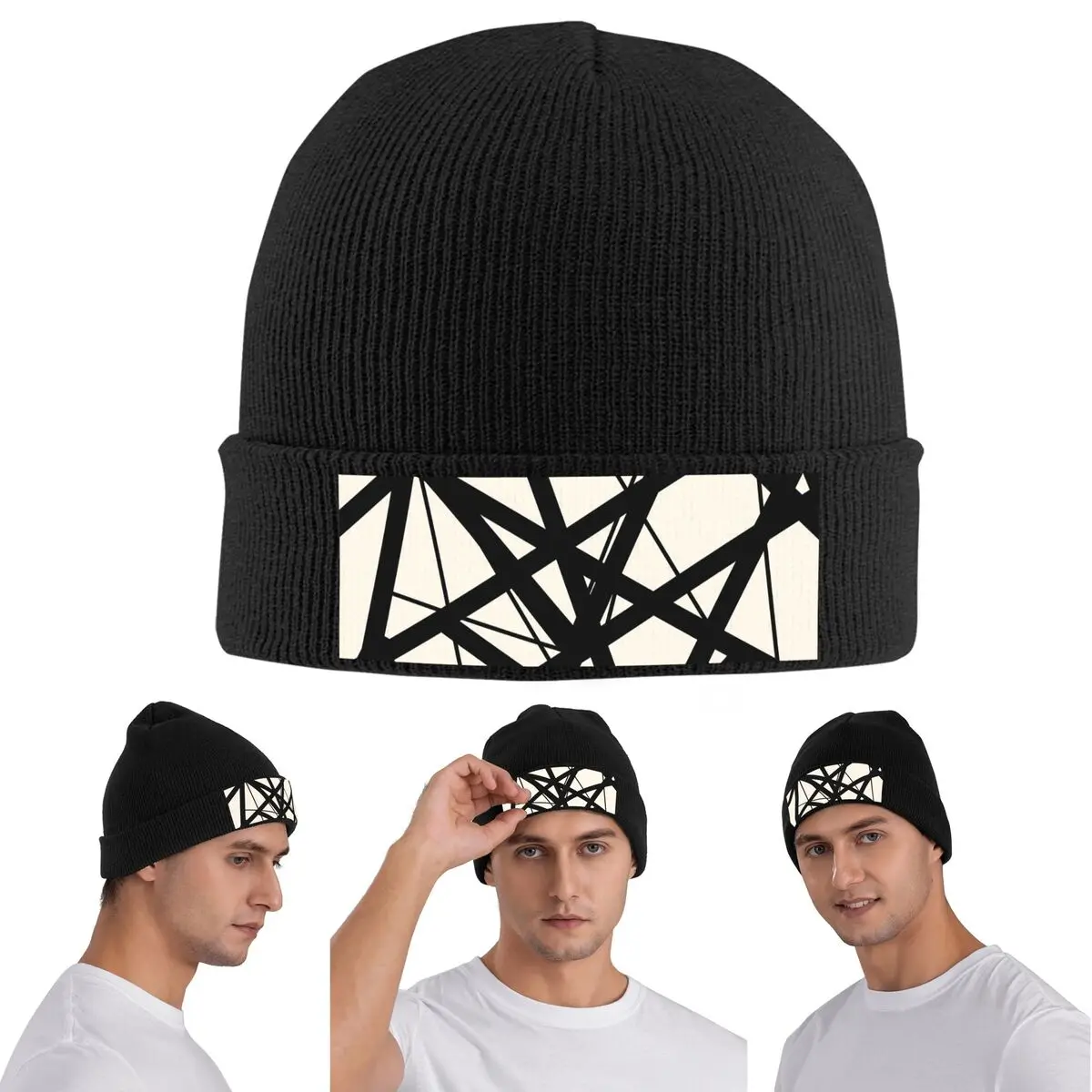 EVH Authentic Stripes Van Halen (eggshell) Warm Knitted Cap Winter Knit Bonnet Hat Skullies Beanies Hip Hop Caps for Unisex