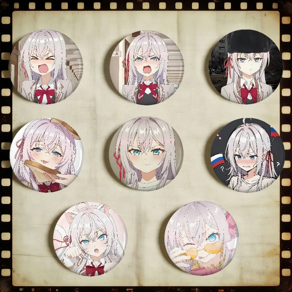 Alya Sometimes Hides Her Feelings In Russian Round Exquisite Badge Brooches Creative Pins For Clothes Hat Backpack Accessories