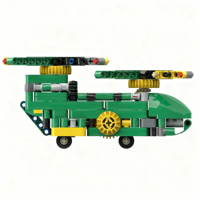 256pcs MOC Technical Tandem Rotor Helicopter Model Building Blocks Toy DIY Idea Birthday Display Creative Brick Collection Craft