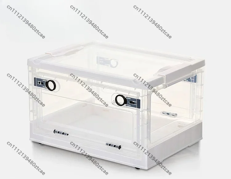 Foldable Transparent Plastic Storage Box, Collapsible Organizer Bin for Household  Closet Sorting Container with Portable Design