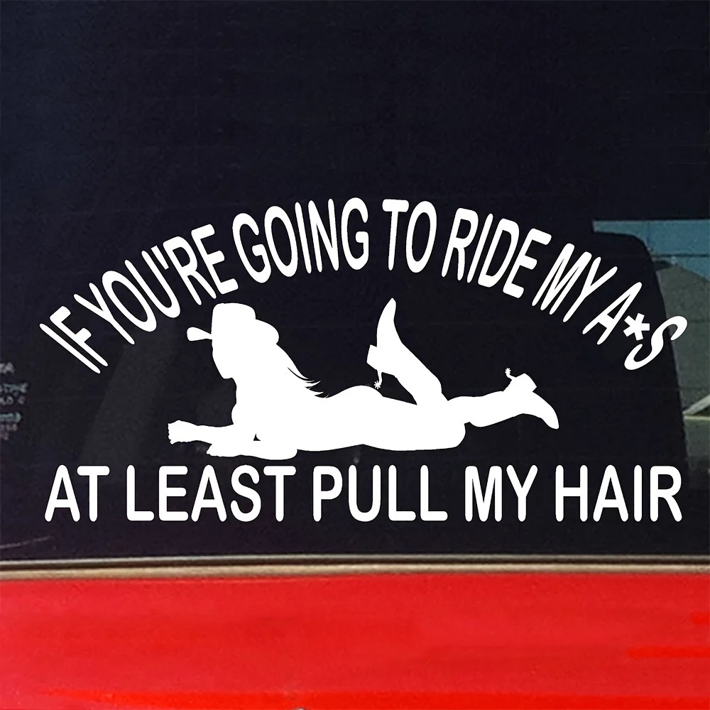 1 Pack Funny Cowgirl Car Sticker with the Slogan-8inch x 3.93inch Self-Adhesive Vinyl Sticker Suitable for Trucks, Motorcycles,