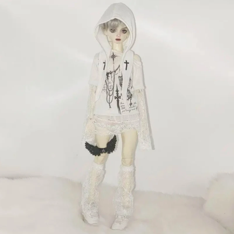 

Комплект одежды для кукол 1/6 и 1/4: топ, худи, юбка, чехлы для ног, кольца для ног для кукол BJD 30/45 см. Подарок, игрушки, аксессуары для кукол (кукла в комплект не входит).