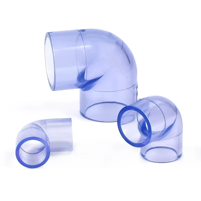 20 32 40 50 63-110mm Transparent Blue PVC Connector UPVC Elbow Joints Aquarium Fish Tank Garden Irrigation Water Pipe Connectors