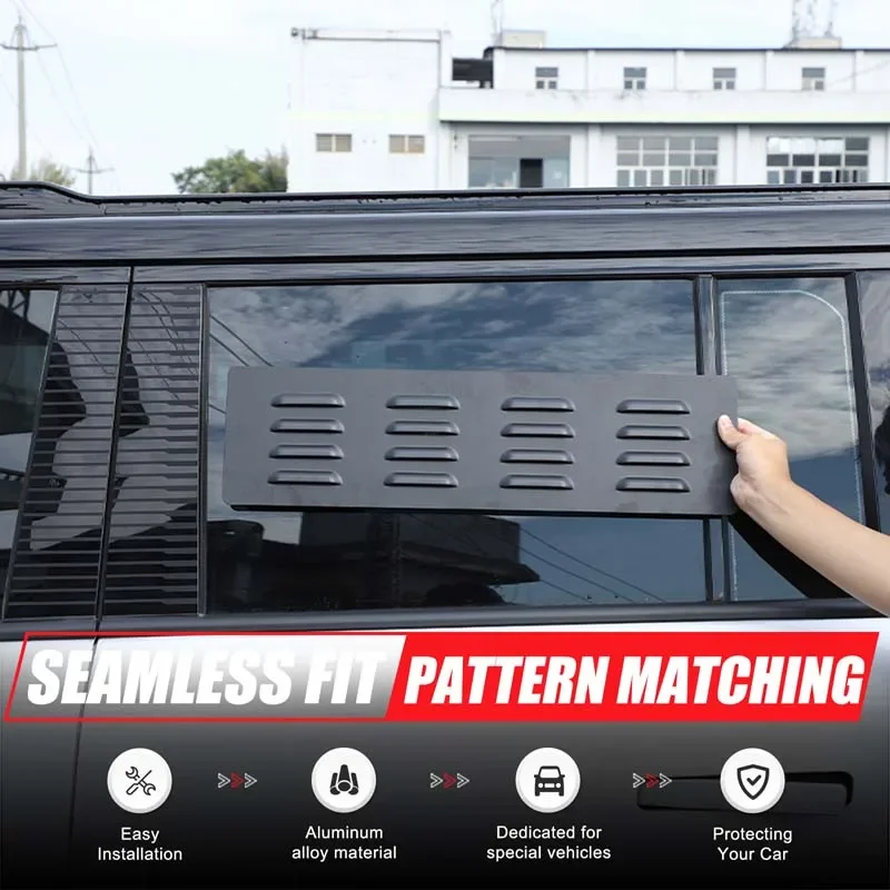 

For Chery Jaecoo 6 J6 ICAR 03 2024-2025 Aluminum Alloy Black Car Rear Window Ventilation Blinds Panel Car Accessories