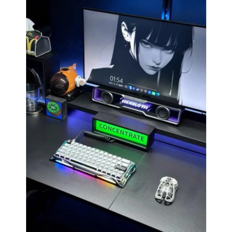 64 Key Full Aluminum Magnetic Switch Gaming Keyboard Low Latency Alienware Style Futuristic Tech Aesthetic