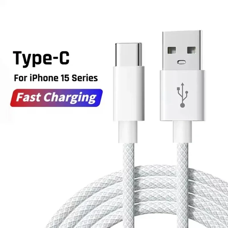 

30W USB A to iPhone Data Cable Braided USB A to Type C Fast Charger Cable for iPhoneJJJ