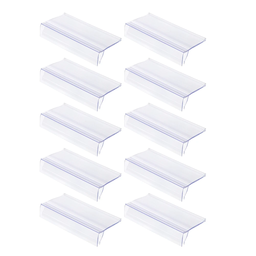 

20 Pcs Clear Plastic Price Tag Holders Glass Card Slot Shelf Labels Wire Display Supermarket Retail Store Transparent