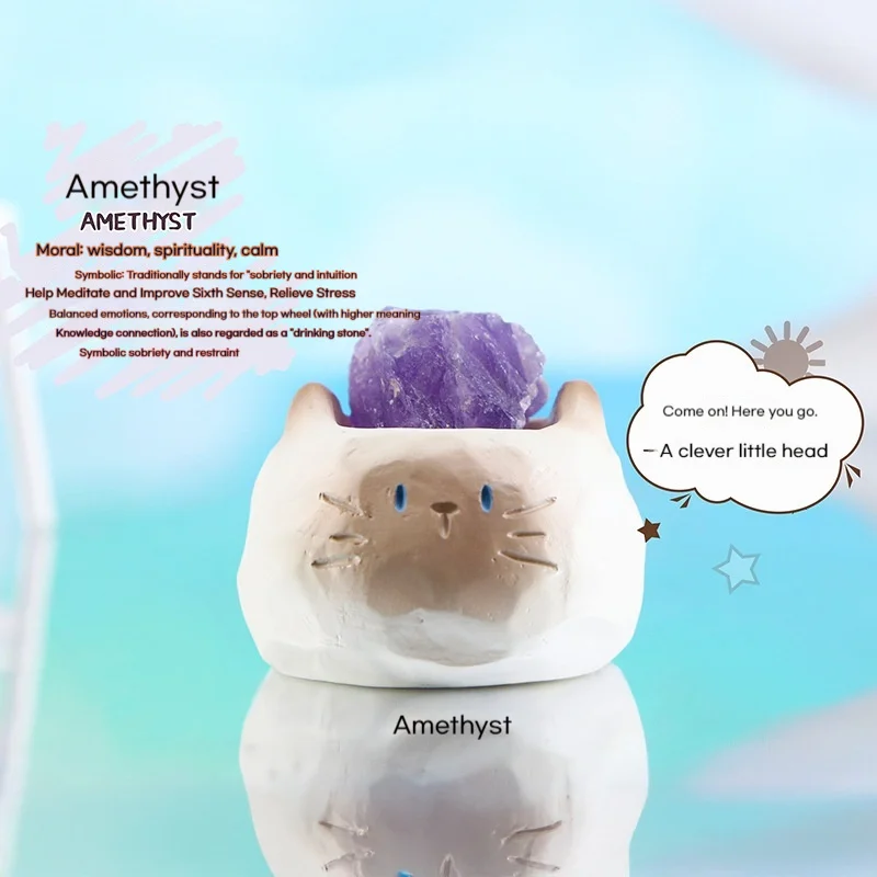 2025 PAL Cat Crystal Blind Box Mini Figur Kartun Batu Lucu Dekorasi Meja Kantor Mobil Hadiah Keberuntungan Untuk Pecinta Kucing Mainan