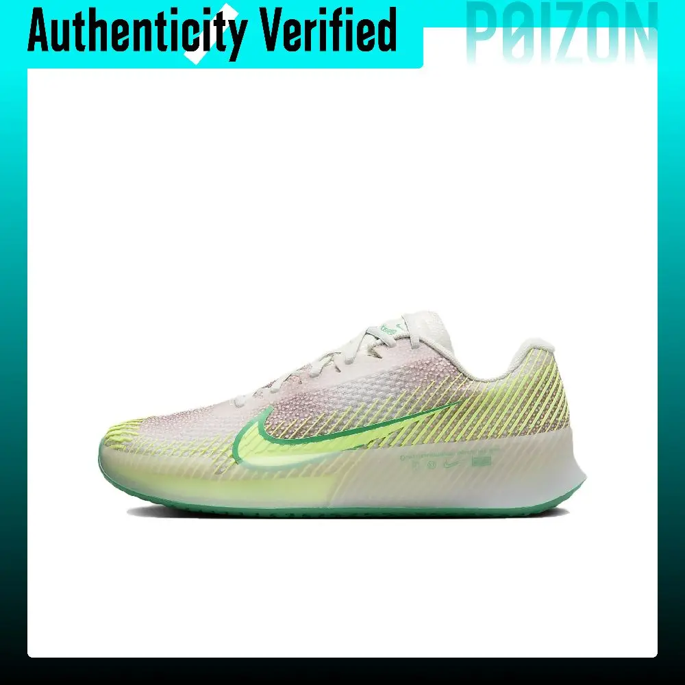 Nike Court Air Zoom Vapor 11 Comfortable Round Toe Cushioning Low top Tennis Shoes Men's Pink Yellow FJ2055-001