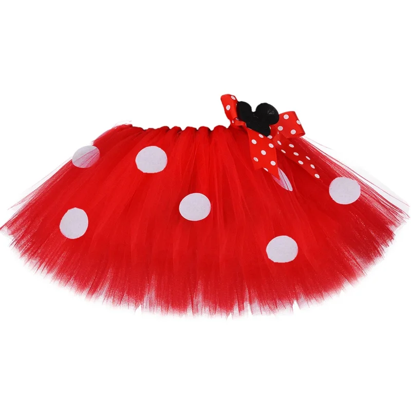 Falda de tutú de Minnie para niña, ropa de tutú, trajes de lunares, faldas de tul para niños pequeños, disfraz de Halloween y cumpleaños