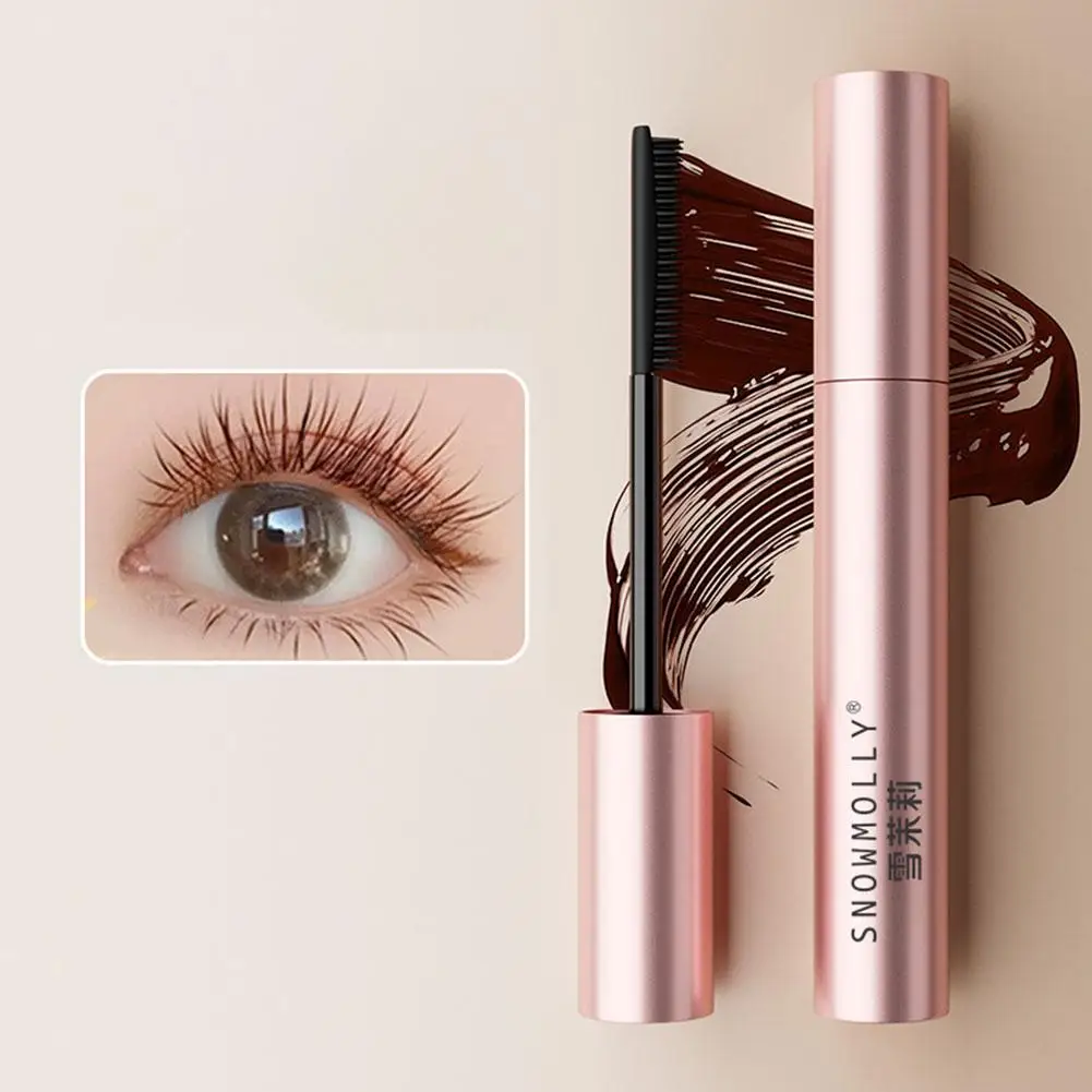 Mascara in fibra di seta 4D Curling pennello Ultra-fine spesso estensione ciglia nero marrone Mascara impermeabile donna Eye Cosmetic