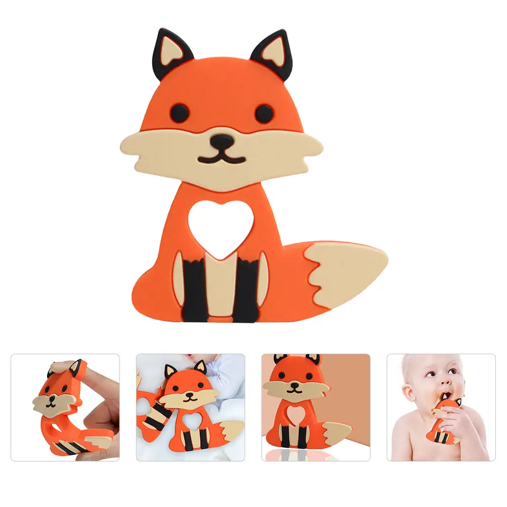 

1pc Baby Teether Toy Silicone Molar Tool Infant Pacifier Food Grade Soother Cartoon Teething Grinding Child Teething for Baby