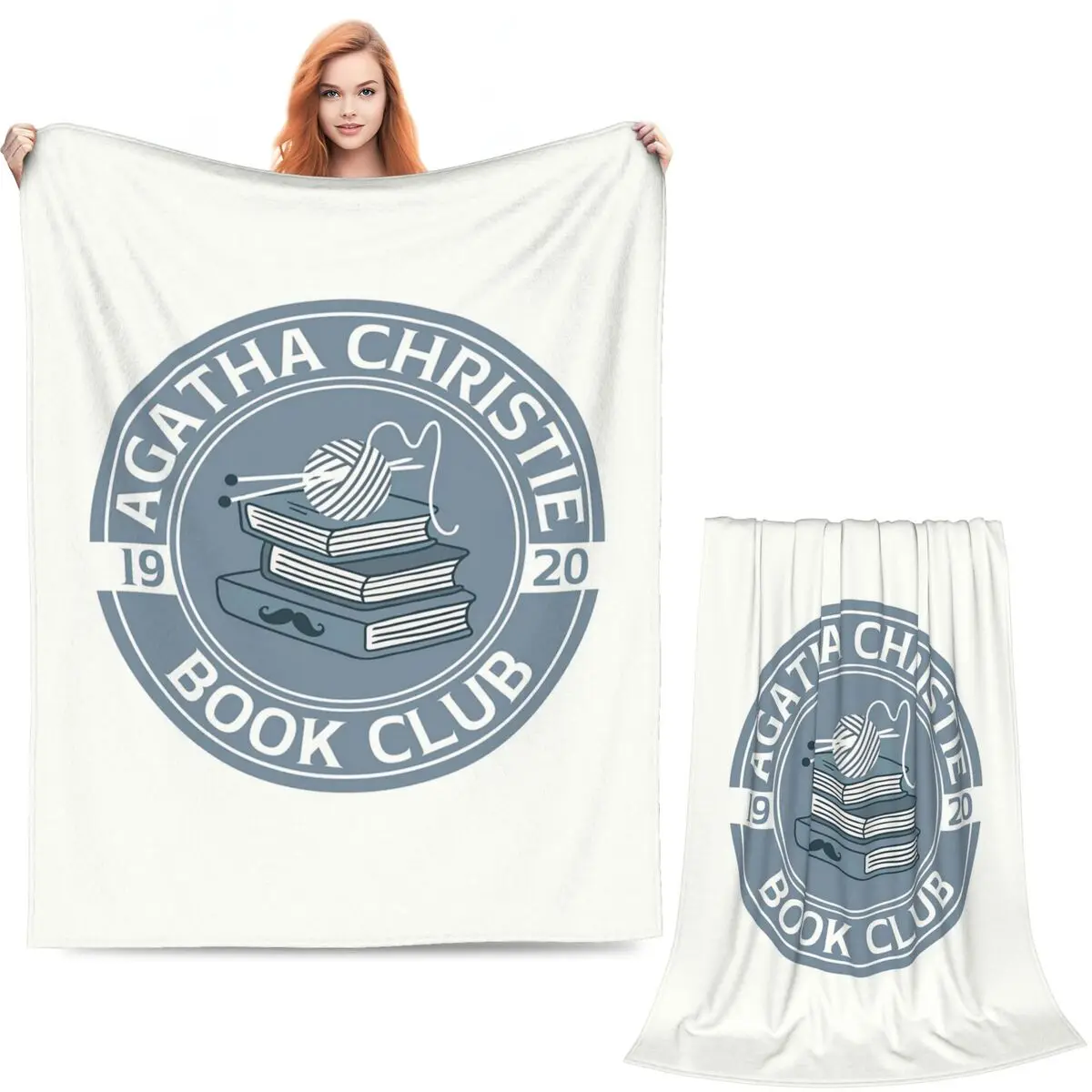 Agatha Christie Book Club Blanket Soft Warm Flannel Throw Blanket Bedding for Bed Living room Picnic Travel Home Sofa