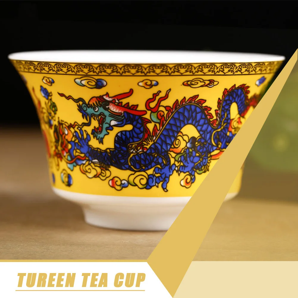 

Classic Chinese Style Colored Ceramic Tureen Teacup Household Tea Bowl Decorative Tea Cup Ceramic Teacup