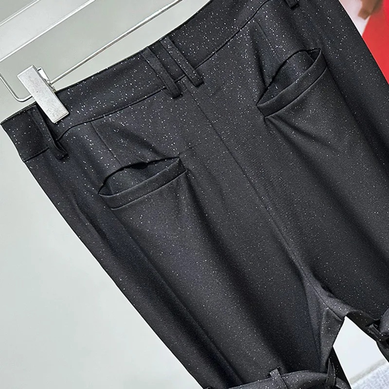 PFHQ rapIndustry-Pantalon à lacets pour hommes, Conception à pois en métal, Populaire, Polyvalent, Créativité, Personnalité, Beau, FJ21Z4990