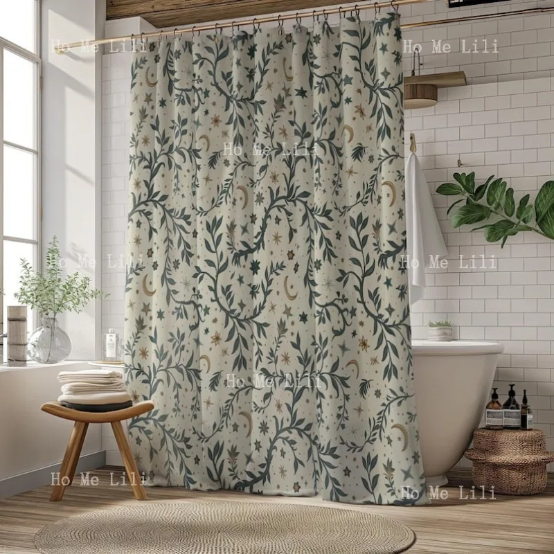 

Moon And Curtains Stars Botanical William Morris Art Nouveau Star Bathtub Farmhouse Shower Curtain Kid Bathroom