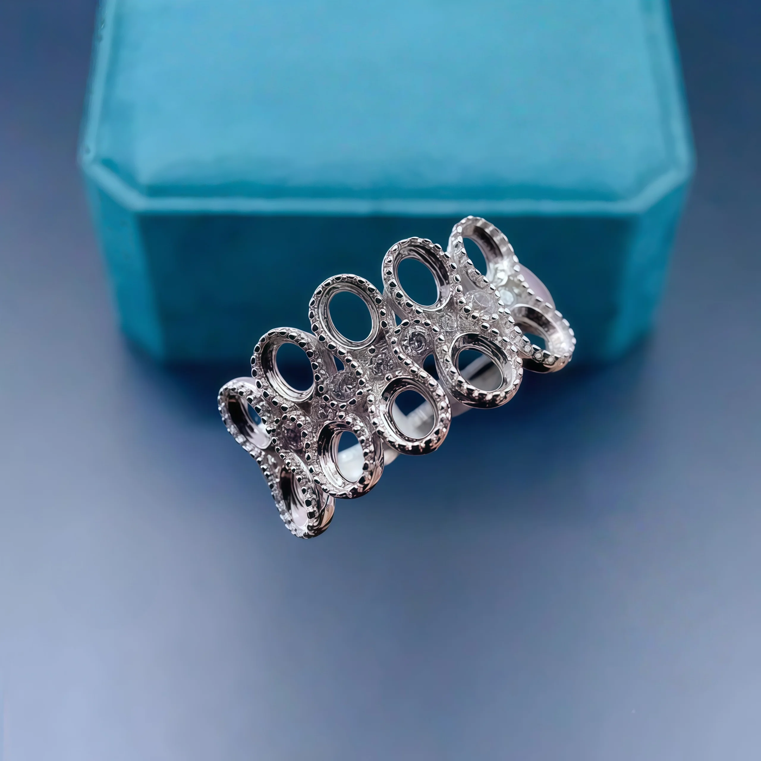 

Fashion DIY Empty Ring Holder S925 Sterling Silver 3*4mm Water Drop Stone Fine Design Charm Weddings Jewelry for Woman