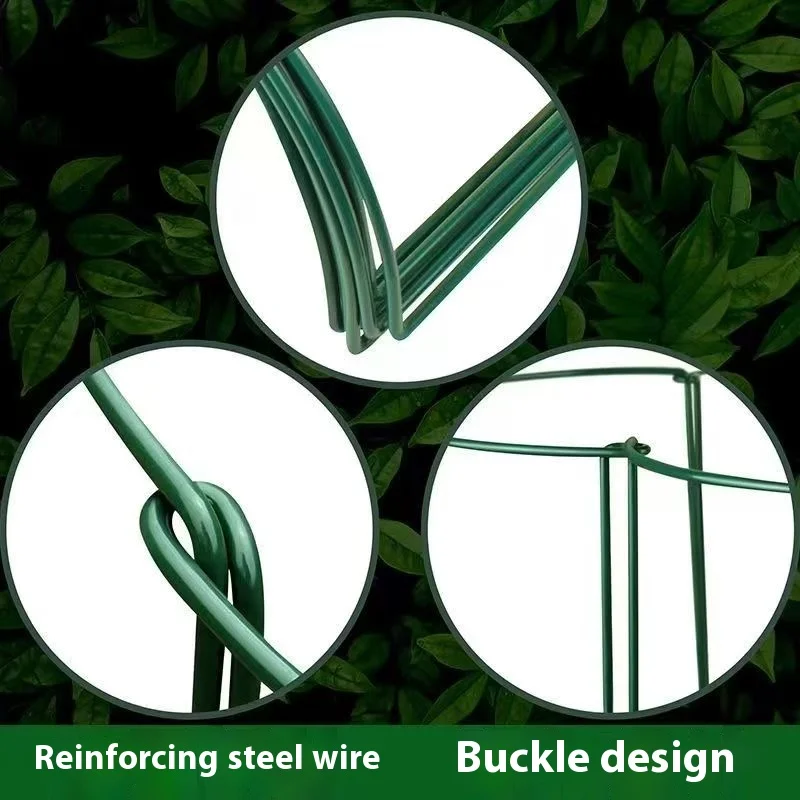 2/4/8pcs Green Iron Plant Support Stakes Half-Circle for Upright Growth Stems Leaves Protect Plant Accessory Gardening Tools