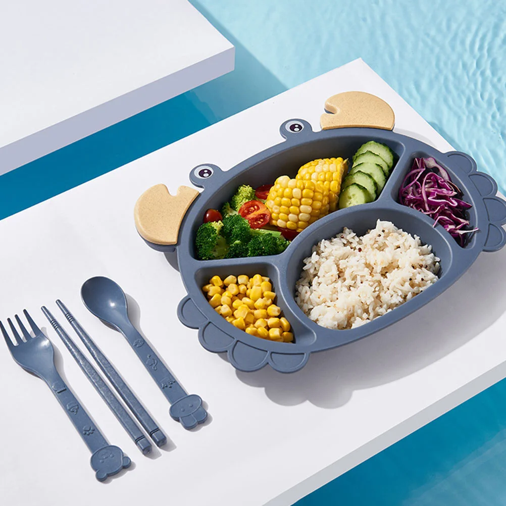 

6Pcs Children Tableware Set Safe No Sharp Edges Kids Dining Plates Bowls Cups Easy Grip Practical Cutlery Household Dining