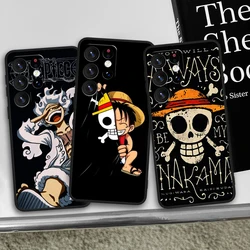 O-One P-Pieces Luffys Black Tpu Cover dla Samsung Galaxy S24 S23 S22 S21 S20 FE S10e S10 S9 Ultra Plus Etui na telefon