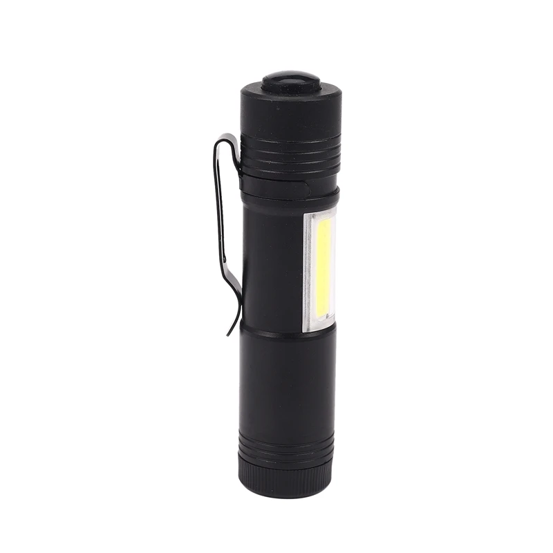 New Mini Portable Aluminum Q5 LED Flashlight XPE&COB Work Light Lanterna Powerful Pen Torch Lamp 4 Modes Use 14500 Or AA