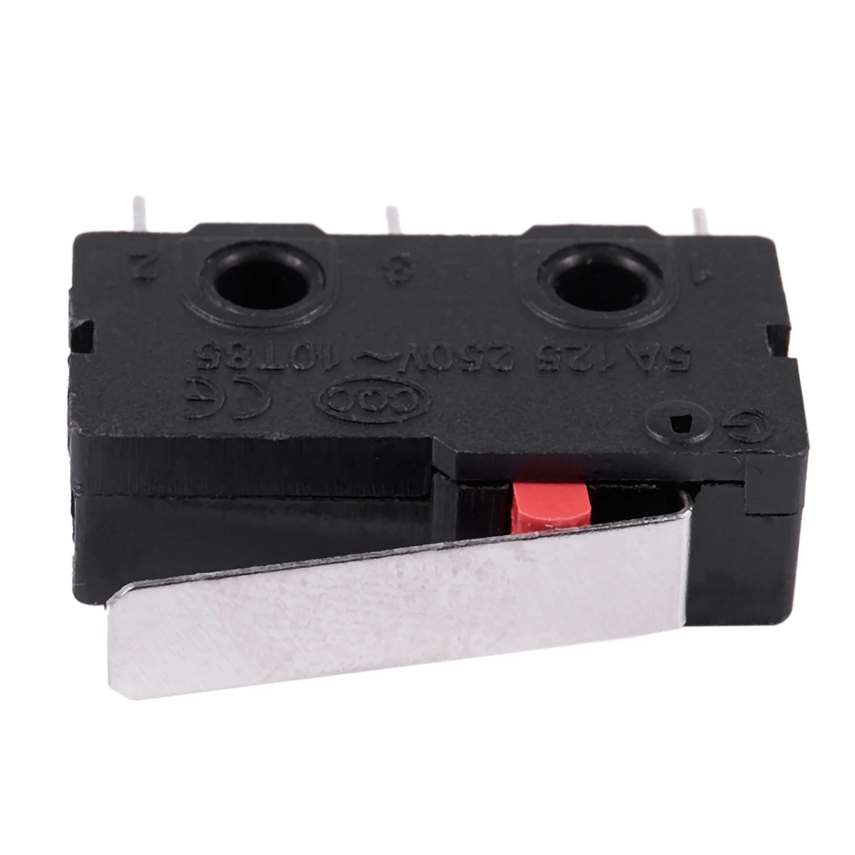 60Pcs AC 125V 250V 5A SPDT 3핀 순간 플라스틱 마이크로 리미트 스위치 블랙 + 실버-AB01