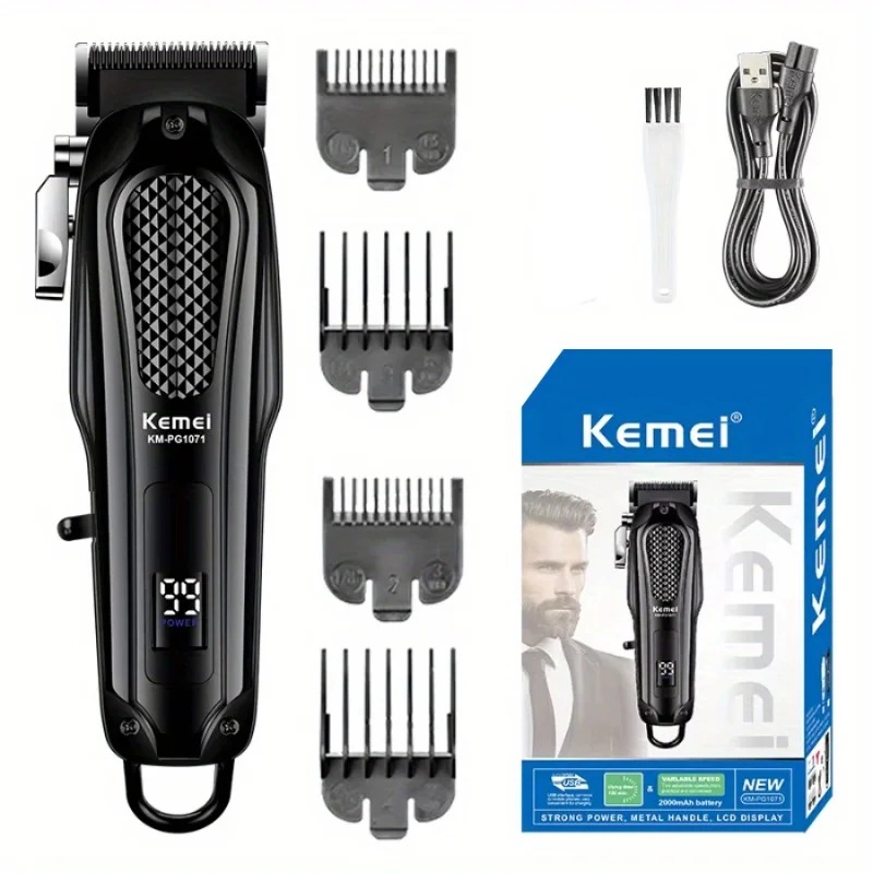 Kemei Km-pg1071 Professionele Tondeuse Trimmer Display Elektrische Draadloze Krachtige Tondeuse Trimmer