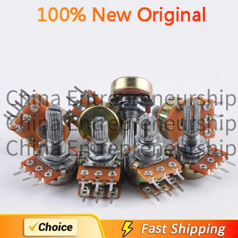 100 шт. B1K B2K B5K B10K B20K B50K B100K B250K B500K B1M WH148 Одиночный потенциометр 3P 15 мм 100% качество оригинал/быстрая доставка