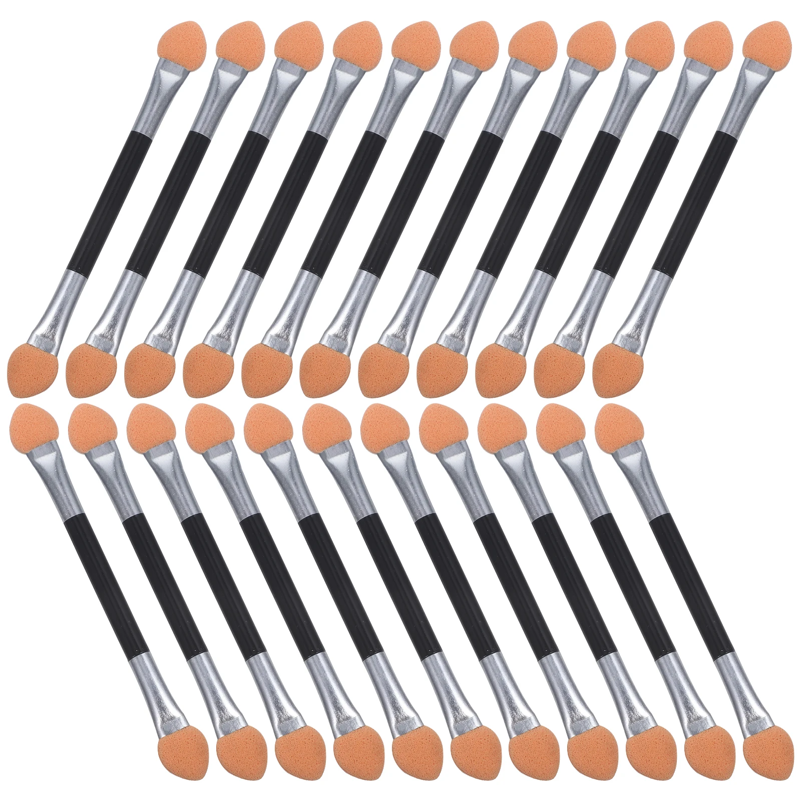 24 قطعة من فرش ظلال العيون الإسفنجية خفيفة الوزن مزدوجة الرأس لتطبيق مكياج ناعم ولامع للشفاه والحواجب، طقم فرش ظلال العيون