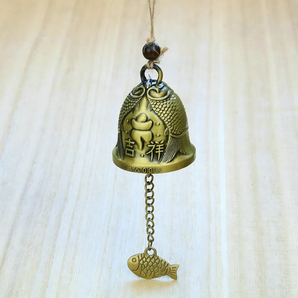 Ethnic Metal Car Hanging Wind Chime Retro Oriental Art Pendant Auspicious Animal Pattern Decoration Gift For Friends
