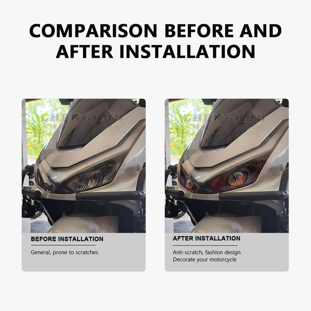 Motorcycle Headlight Stickers Compatible With Honda PCX 160 PCX160 (2021-2026) Front Fairing Guard Decals Protective Film Parts