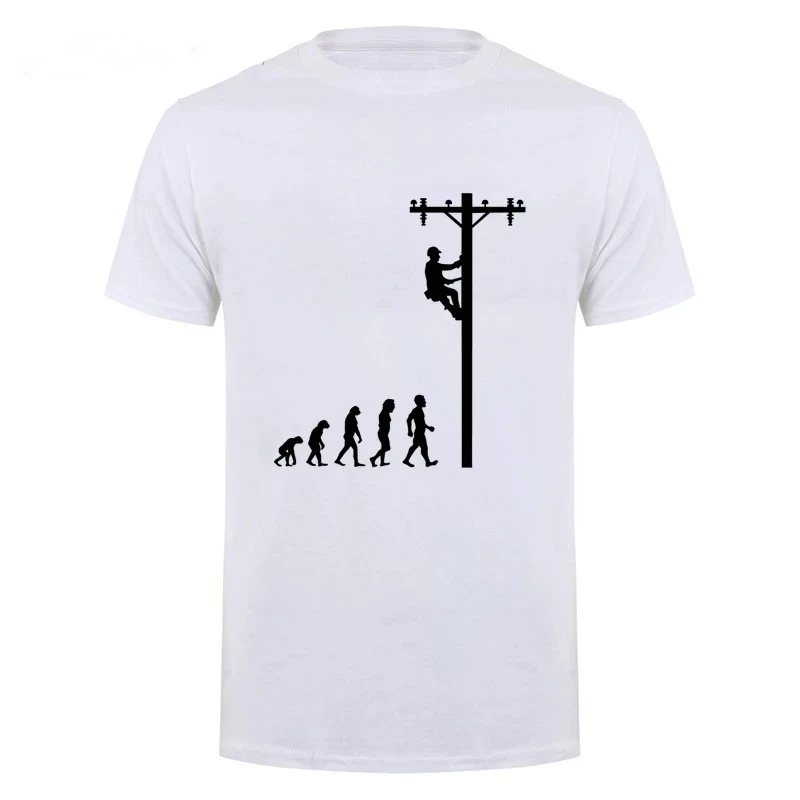 The Evolution of Electricians: Women's T-shirts, Short-sleeved, Round Neck, A Birthday Gift for Electricians.Summer Streetwear