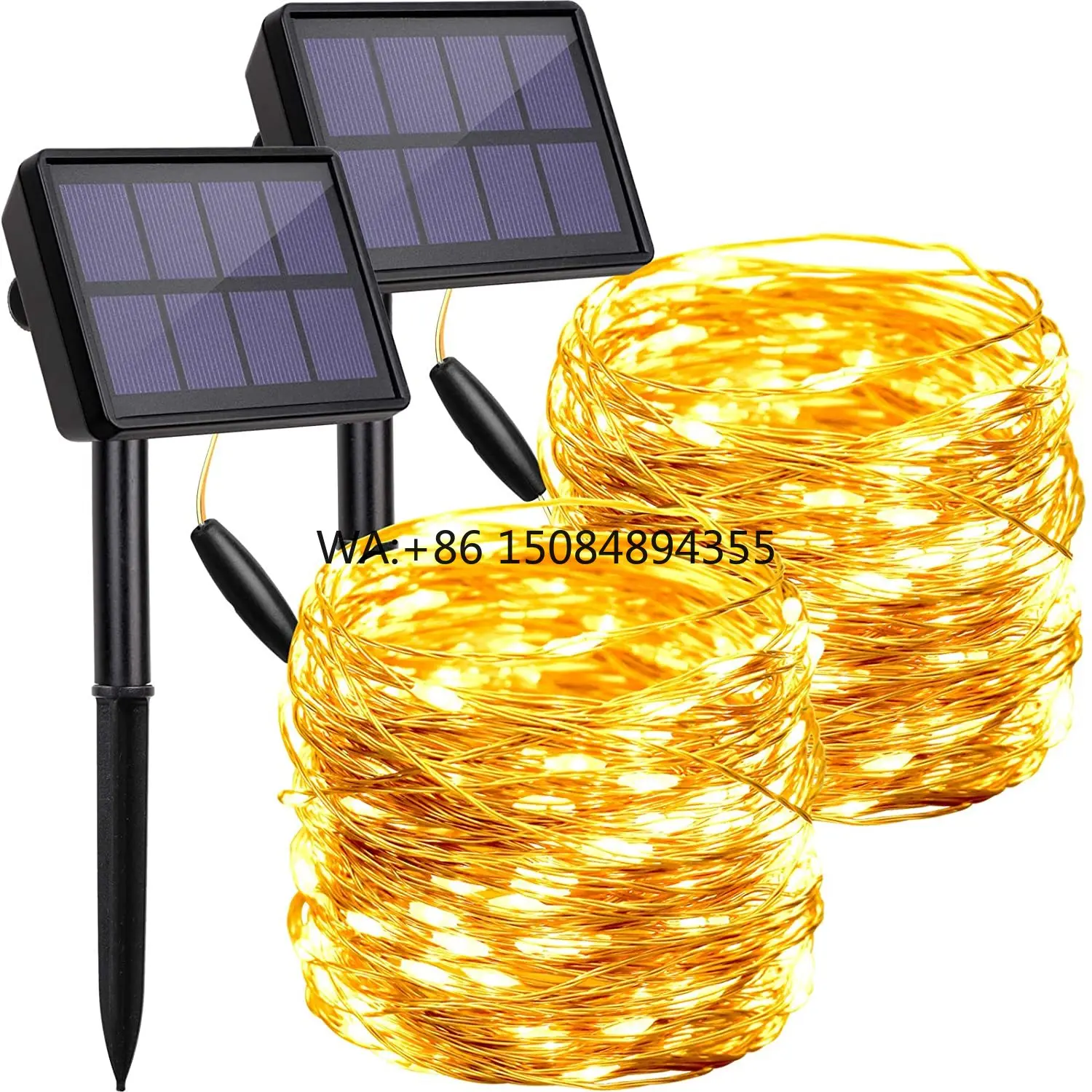 Solar Outdoor Waterproof Christmas Lights RGB LED String Lights With Copper Wire for Garden Patio Holiday Decorations
